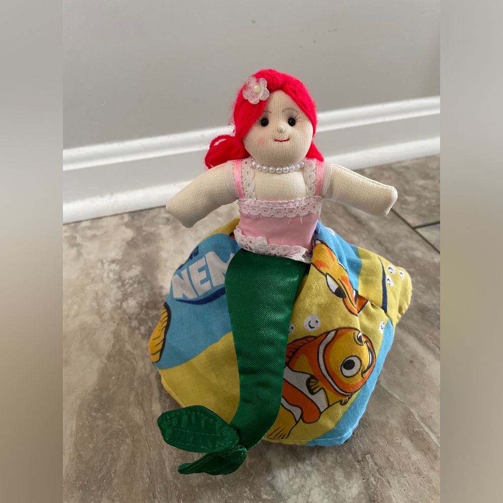 Ariel Little Mermaid Handmade Stuffed Reversable Doll